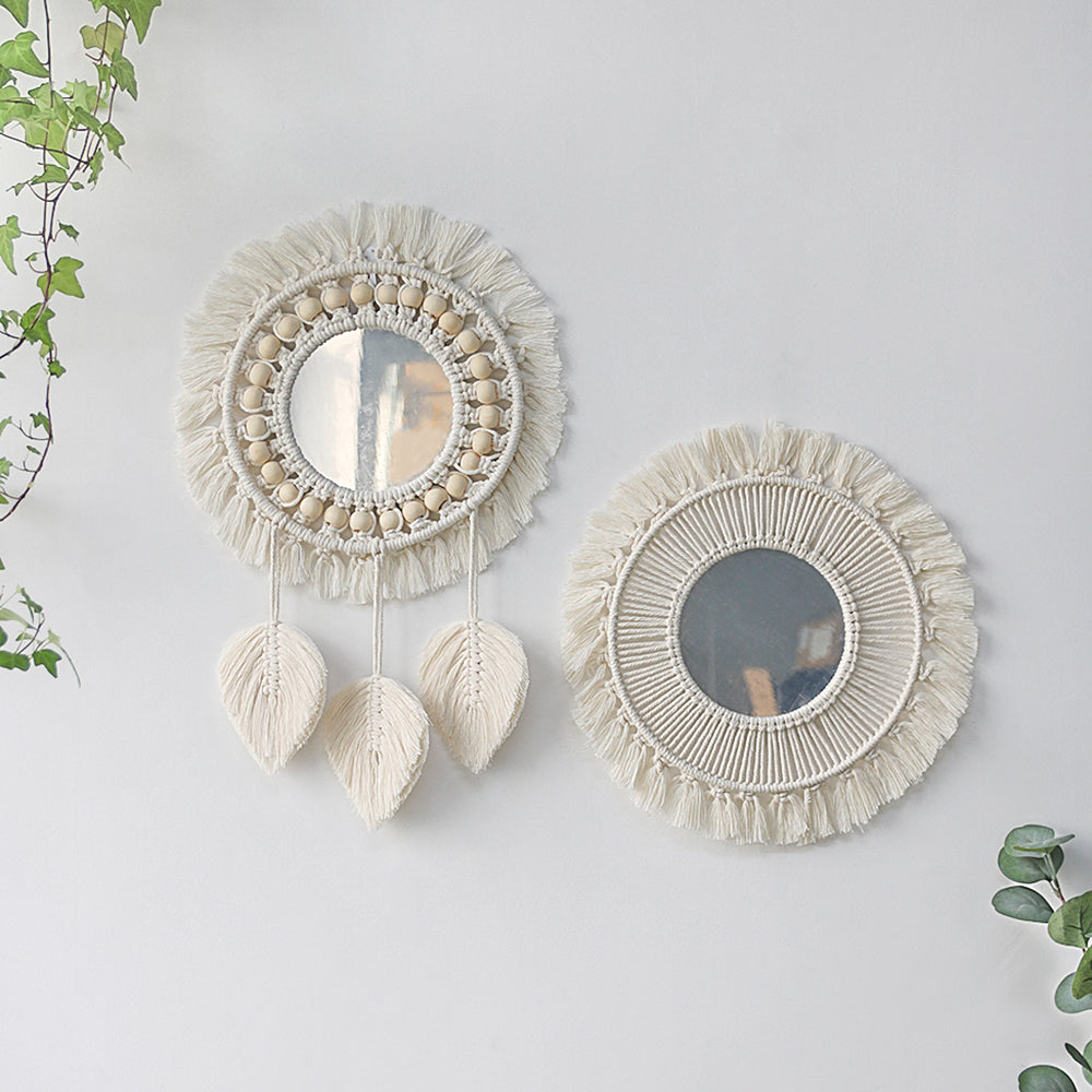 Boho Macrame Round Mirror